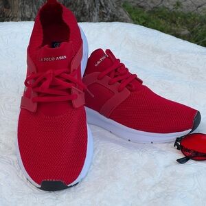 U.S. Polo Assn. Bright Red Slip-On Sneakers